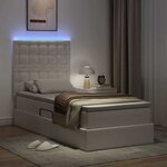 vidaXL Lit avec rangement et LED Blanc pur 90 x 200 cm Simili cuir