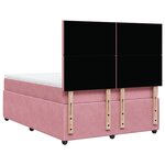 vidaXL Sommier à lattes de lit avec matelas Rose 140x190 cm Velours