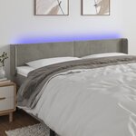 vidaXL Tête de lit à LED Gris clair 163x16x78/88 cm Velours