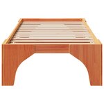 vidaXL Cadre de lit surélevé avec stockage Marron Bois massif en pin