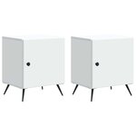 vidaXL Cabinet de chevet 2 Pièces Blanc 43 x 34 5 x 50 cm