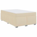 vidaXL Cadre de lit avec matelas Crème 120 x 190 cm tissu