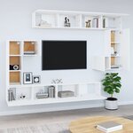 vidaXL Meuble TV mural Blanc Bois d'ingénierie