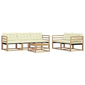 vidaXL Ensemble de canapés d'extérieur 6 pc Blanc et crème