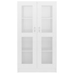 vidaXL Armoire vitrine Blanc brillant 82 5x30 5x150 cm Bois ingénierie