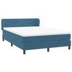 vidaXL Sommier à lattes de lit et matelas bleu foncé 160x210cm velours