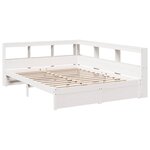 vidaXL Lit bibliothèque sans matelas blanc 140x200 cm bois pin massif