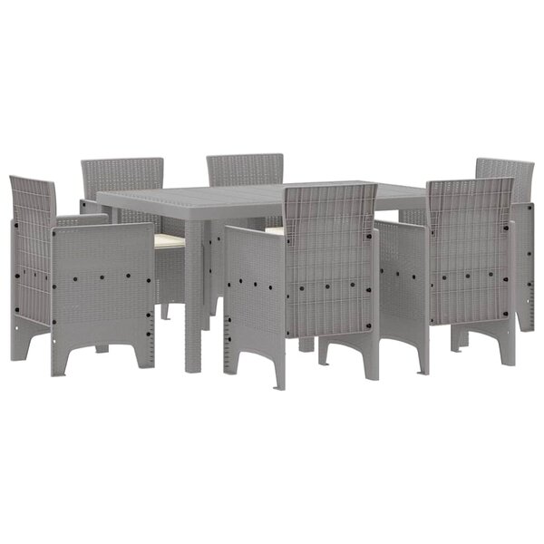 vidaXL Ensemble de salle à manger pour jardin 7 Pièces Gris clair
