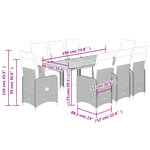 vidaXL Ensemble de bistro de jardin 9 Pièces coussins noir poly rotin