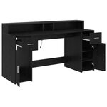 vidaXL Bureau Chêne Noir 160x55x91 cm Bois d'ingénierie