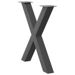 vidaXL Pieds de table à manger en forme de X 2 pièces Anthracite 70 x (72-73) cm Acier