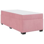 vidaXL Cadre de lit avec matelas Rose 100 x 200 cm tissu