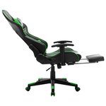 vidaXL Chaise de jeu avec repose-pied Noir et vert Cuir artificiel