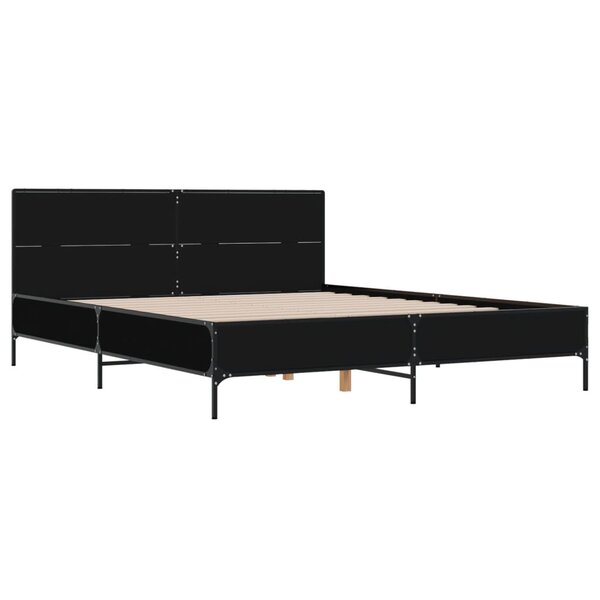 vidaXL Cadre de lit sans matelas noir 140x200 cm