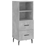 vidaXL Buffet haut Gris béton 34 5x34x180 cm Bois d'ingénierie