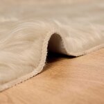 vidaXL Tapis en fausse Tafalla Beige 120 x 120 cm Polyester