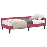 vidaXL Cadre de lit d'angle avec matelas 2 pc Bordeaux 90 x 200 cm