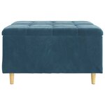 vidaXL Pouf de rangement avec coussin Bleu 80 x 80 x 45 cm Velours