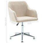 vidaXL Chaises pivotantes à manger lot de 2 crème tissu
