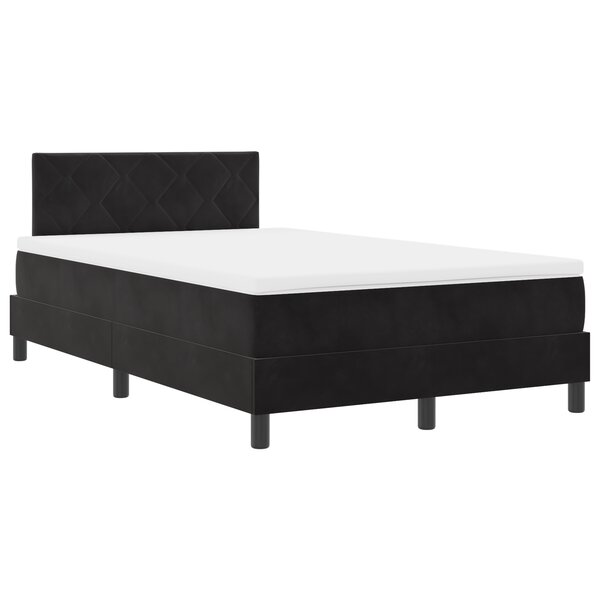 vidaXL Lit Box Spring avec Matelas et LED Noir 120x200 cm Velours