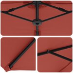 vidaXL Parasol cantilever de jardin Couleur terre cuite Large