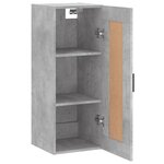 vidaXL Armoire murale gris béton 34 5x34x90 cm bois d'ingénierie