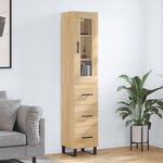 vidaXL Buffet haut Chêne sonoma 34 5x34x180 cm Bois d'ingénierie