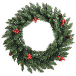vidaXL Arbres de Noël artificiels 2 Pièces et couronne  guirlande et LED