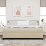 vidaXL Lit à Sommier avec Matelas & Lumière LED Vert Gris 200x200 cm Tissu Côtelé
