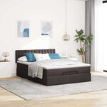 VidaXL Cadre de lit ottoman avec matelas marron foncé 140x200 cm tissu