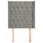 vidaXL Tête de lit avec oreilles Gris clair 83x16x118/128 cm Velours