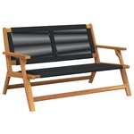 vidaXL Banc de jardin Noir 76x122x73 cm Bois massif d'Acacia
