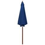 vidaXL Parasol avec mât en bois 300x258 cm Bleu