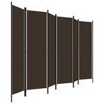 vidaXL Cloison de séparation 6 panneaux Marron 300x180 cm