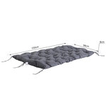 Coussin matelas assise dossier pour banc de jardin balancelle canapé 3 places grand confort 150 x 98 x 8 cm gris