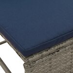 vidaXL Ensemble de Canapés d'Extérieur Gris et bleu marine Rattan et métal