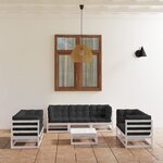vidaXL Salon de jardin 8 Pièces avec coussins Bois de pin massif
