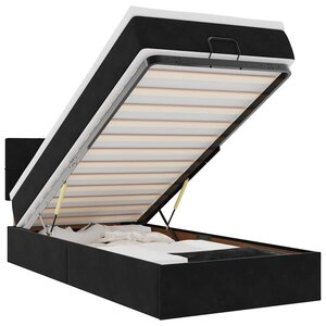 vidaXL Cadre de lit ottoman avec matelas noir 80x200 cm velours