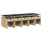 vidaXL Ensemble à manger de jardin et coussins 11 Pièces beige poly rotin