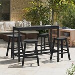 Tabourets de bar vidaXL 6 Pièces HDPE noir