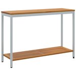vidaXL Table d'extérieur Naturelle & Grise 35x110x75 cm en bois massif et acier.