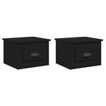 vidaXL Tables de chevet murales 2 Pièces noir 41 5x36x28 cm