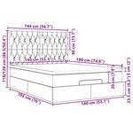 VidaXL Cadre de lit ottoman et matelas gris clair 140x190 cm tissu