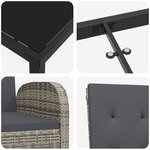vidaXL Ensemble de salle à manger pour jardin 5 Pièces Gris polyrotin