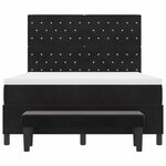 vidaXL Lit à ressorts avec matelas & banc noir 140x190 cm en velours