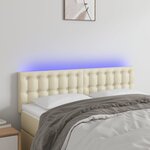 vidaXL Tête de lit à LED Crème 144x5x78/88 cm Similicuir