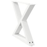 vidaXL Pieds de table basse 2 pièces Blanc 60 x (42-43 3) cm Acier