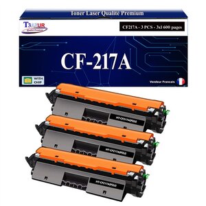 T3AZUR -3x Toners compatibles avec HP CF217A (17A) pour HP LaserJet Pro M102a M102w MFP M130a M130fn M130fw M130nw