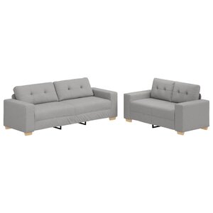 vidaXL Ensemble de Canapés 2 Pièces Gris 221 x 78 x 80 cm Tissu