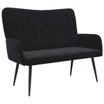vidaXL Sofa 2 places Noir 115 x 61 x 87 cm Velours (V)